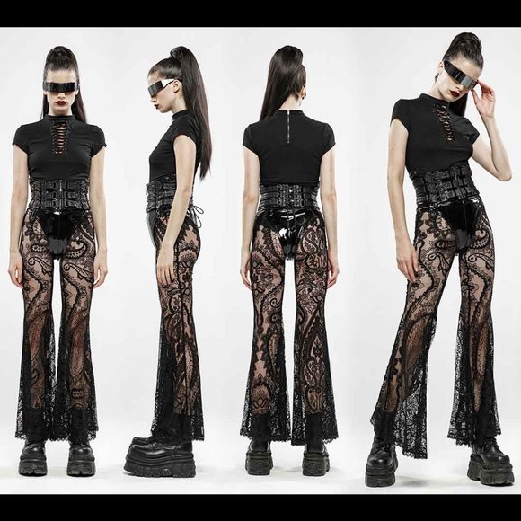 Punk Rave Flare Lace Pants NWT - Picture 8 of 8